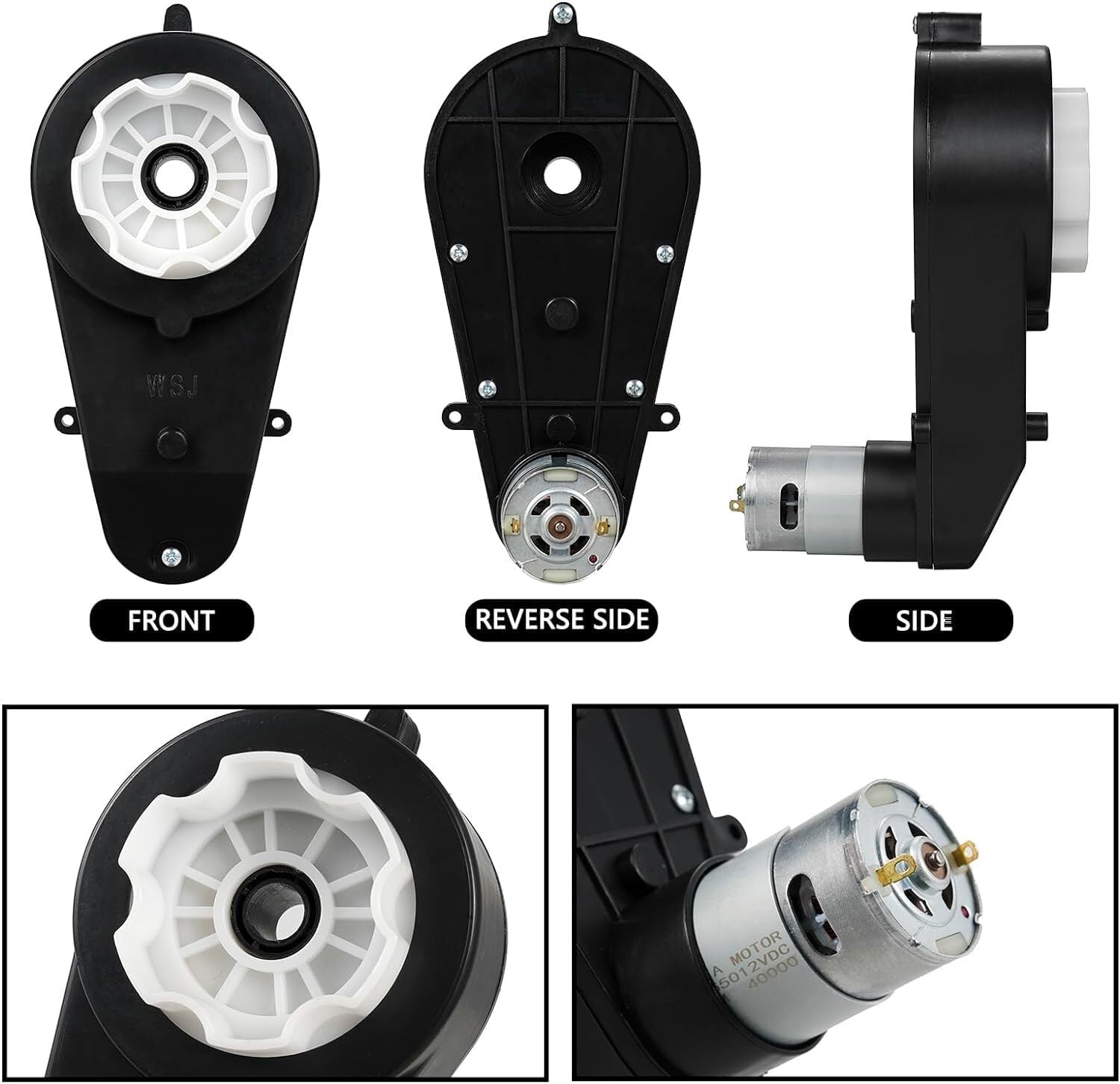 12V Ride-On Electric Vehicle Upgrade Motor Gearbox with 2 x 12V RS550 40000RPM Powered Wheels Trend Times 2