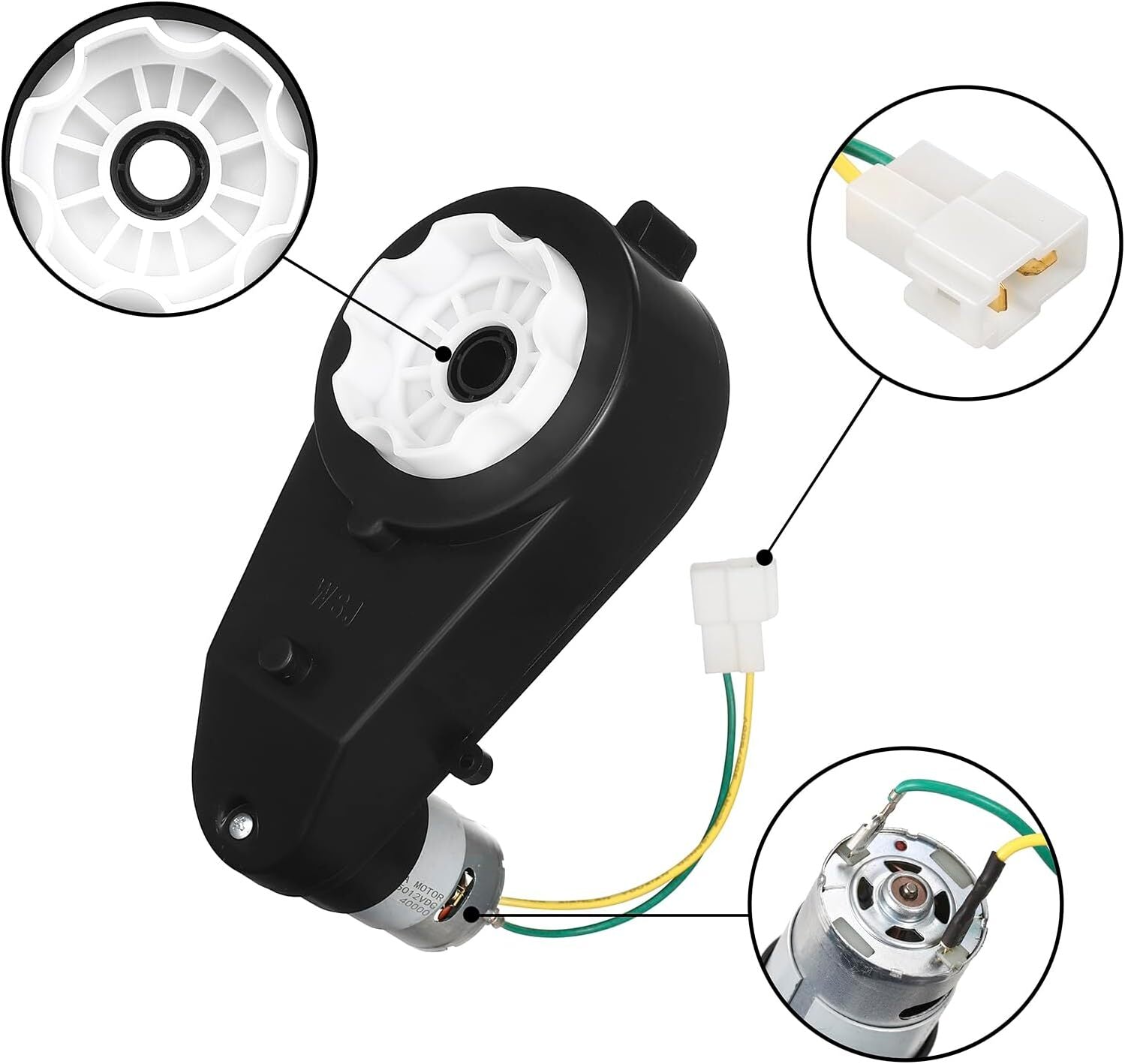 12V Ride-On Electric Vehicle Upgrade Motor Gearbox with 2 x 12V RS550 40000RPM Powered Wheels Trend Times 4