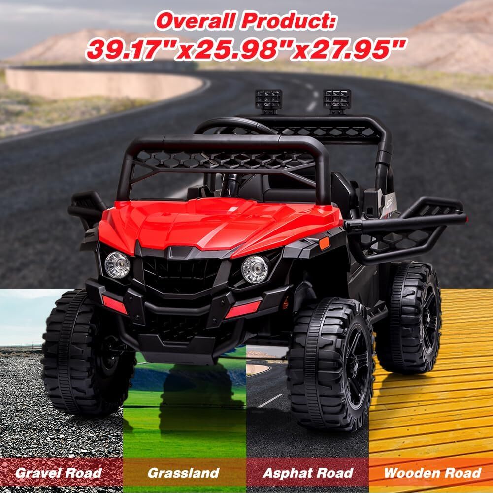 12V Ride-On UTV Truck for Kids with Remote Control, Music, and 390W Dual Motors Trend Times 12