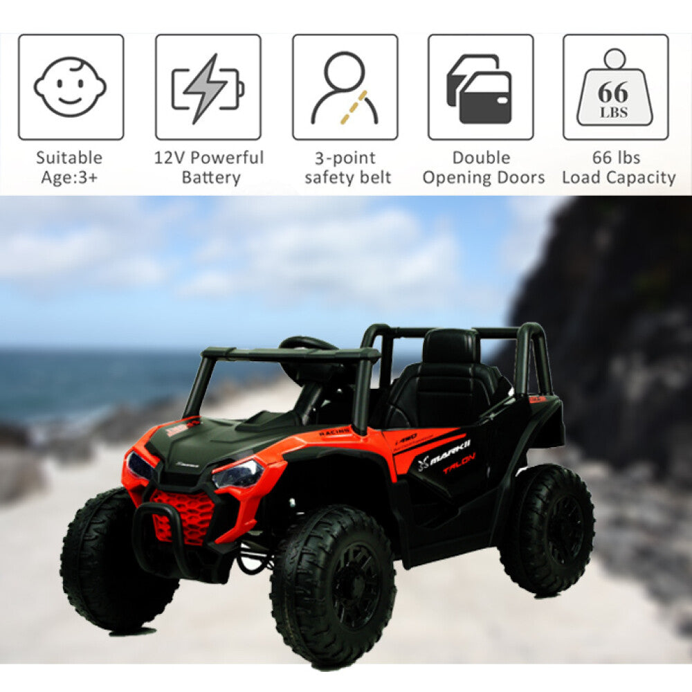 12V Electric Ride-On UTV Toy Car with Remote Control for Kids 3-6 Years Red Trend Times 2
