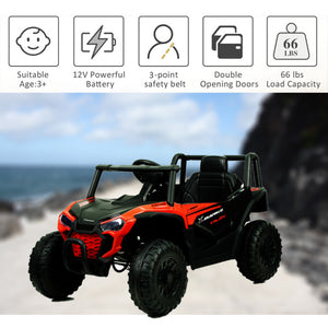 12V Electric Ride-On UTV Toy Car with Remote Control for Kids 3-6 Years Red Trend Times 2