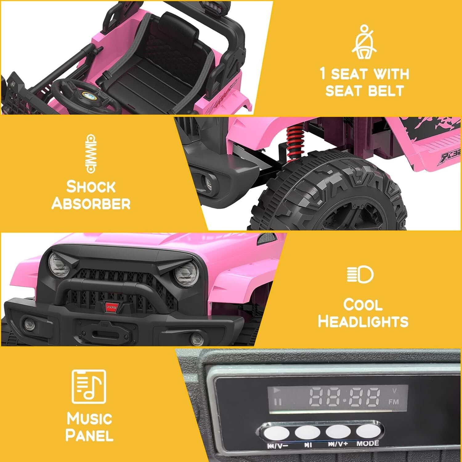 12V Electric Ride-On Truck and Car for Kids with Remote Control and LED Lights Trend Times 2