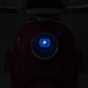 12V Red Rose Three-Wheel Electric Motorcycle with Flip Backseat for Adults Trend Times 19