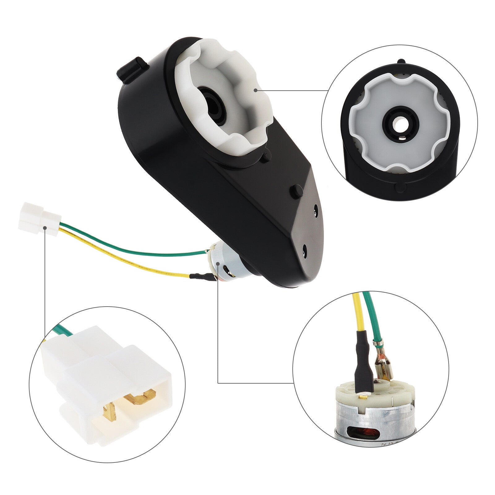 12V RS390 Motor with 1.0CM Axle for Children's Electric Ride-On Car Gearbox Trend Times 4