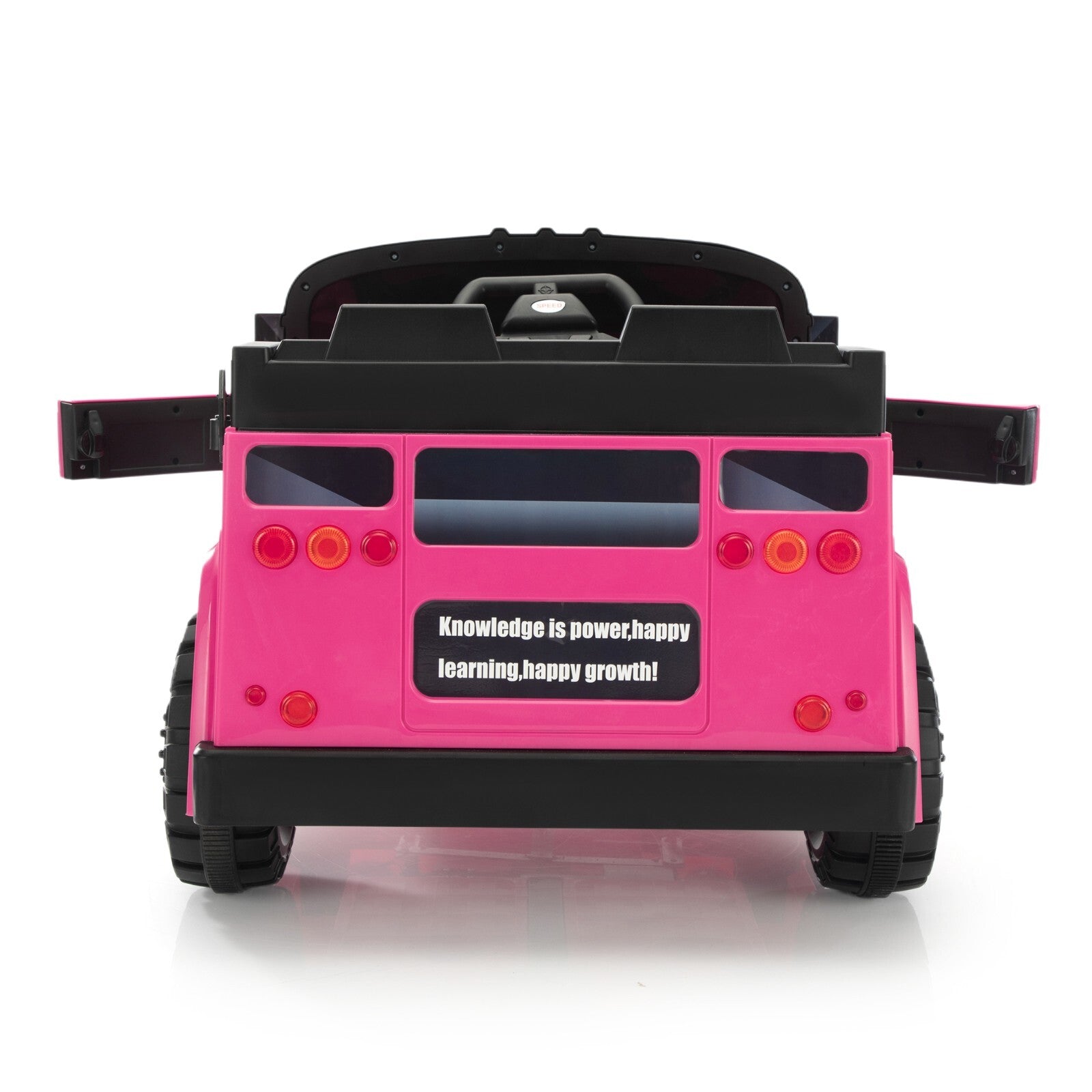 12V Kids School Bus Ride-On Toy with 1 Seat, Remote Control, LED Lights, and Power Display Trend Times 4