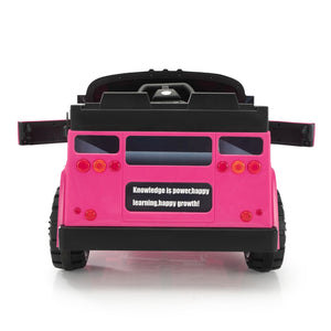 12V Kids School Bus Ride-On Toy with 1 Seat, Remote Control, LED Lights, and Power Display Trend Times 4