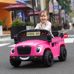 12V Kids School Bus Ride-On Toy with 1 Seat, Remote Control, LED Lights, and Power Display Trend Times Variant 0