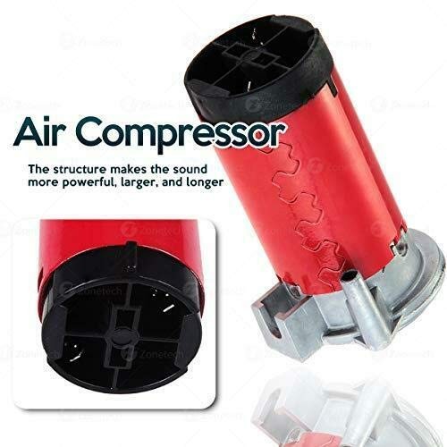 12V Single Trumpet Air Horn Silver with Premium Quality Alarm and Relay Included Trend Times 2