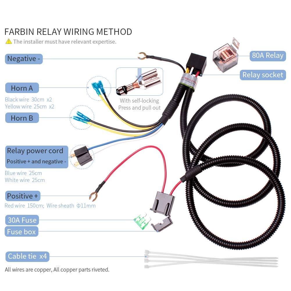 12V Supertone Car and Truck Horn Kit with Wire and Button Black High Low Tone Trend Times 7