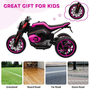 12V Kids Electric Three-Wheel Ride-On Motorcycle with Horns and LED Lights Trend Times 4