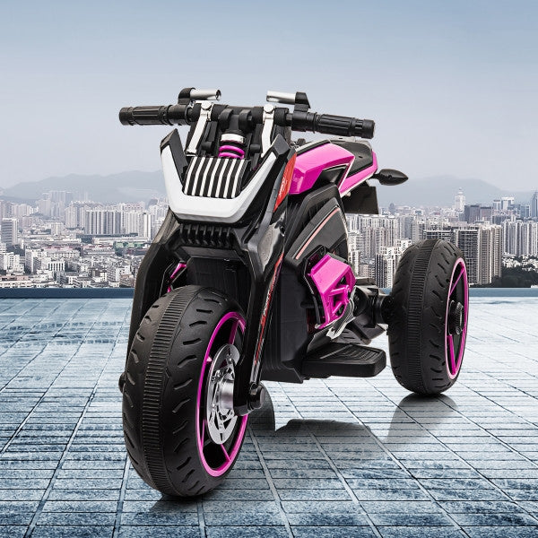 12V Three-Wheeled Battery-Powered Motorcycle with LED Lights and Horn for Kids Ages 3-8 Trend Times 3