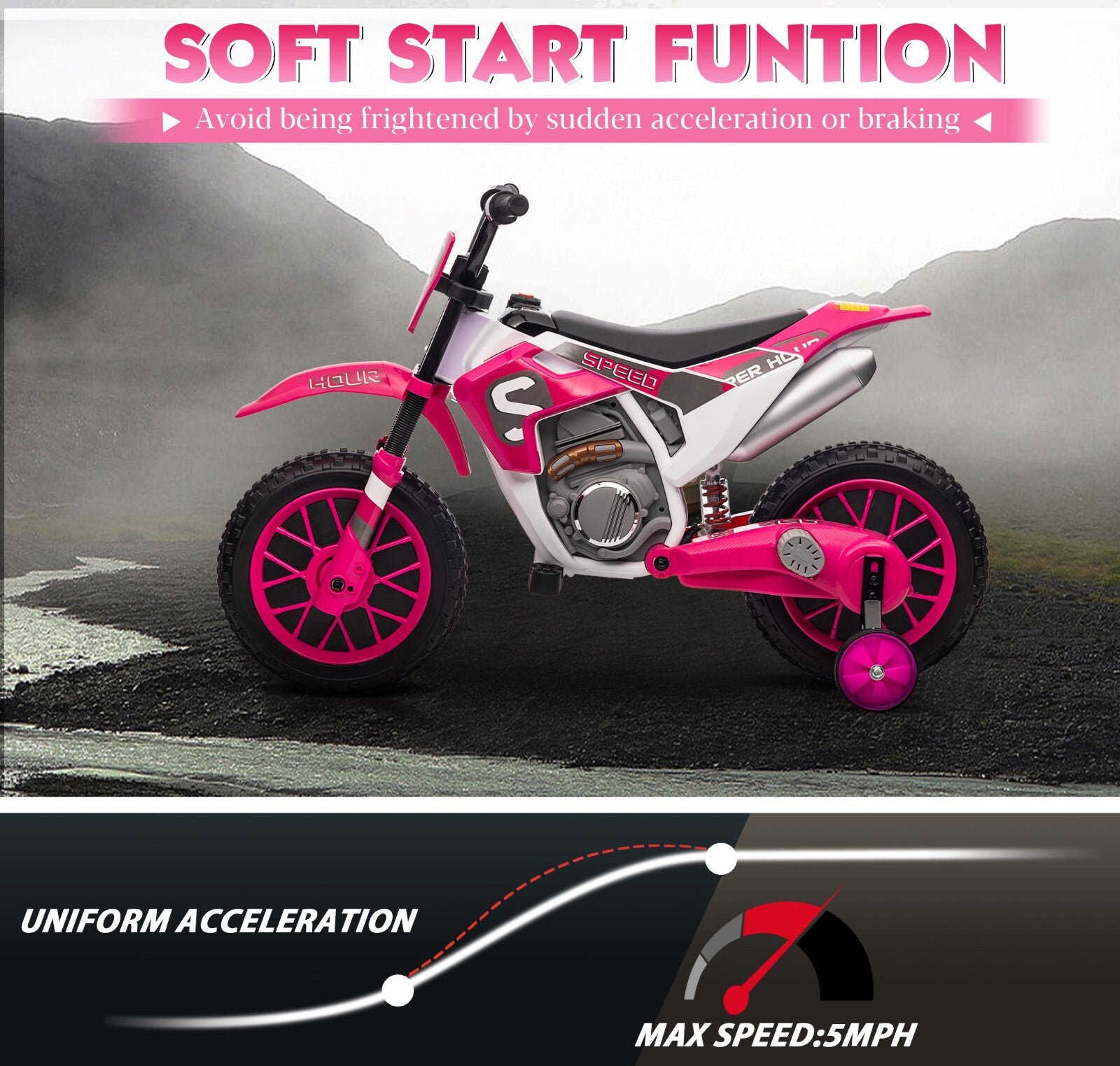 12V Electric Battery-Powered Kids Motorcycle Ride-On Toy with 2-Speed Settings Trend Times 11