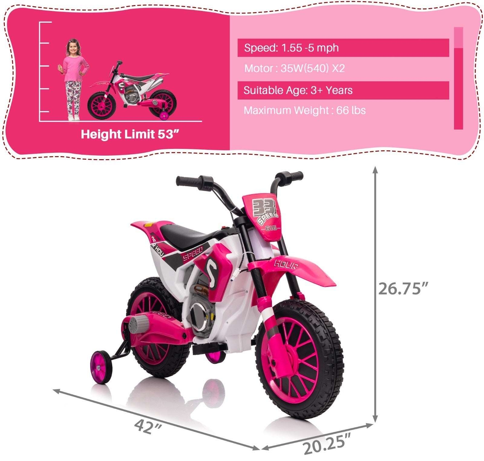 12V Electric Battery-Powered Kids Motorcycle Ride-On Toy with 2-Speed Settings Trend Times 8