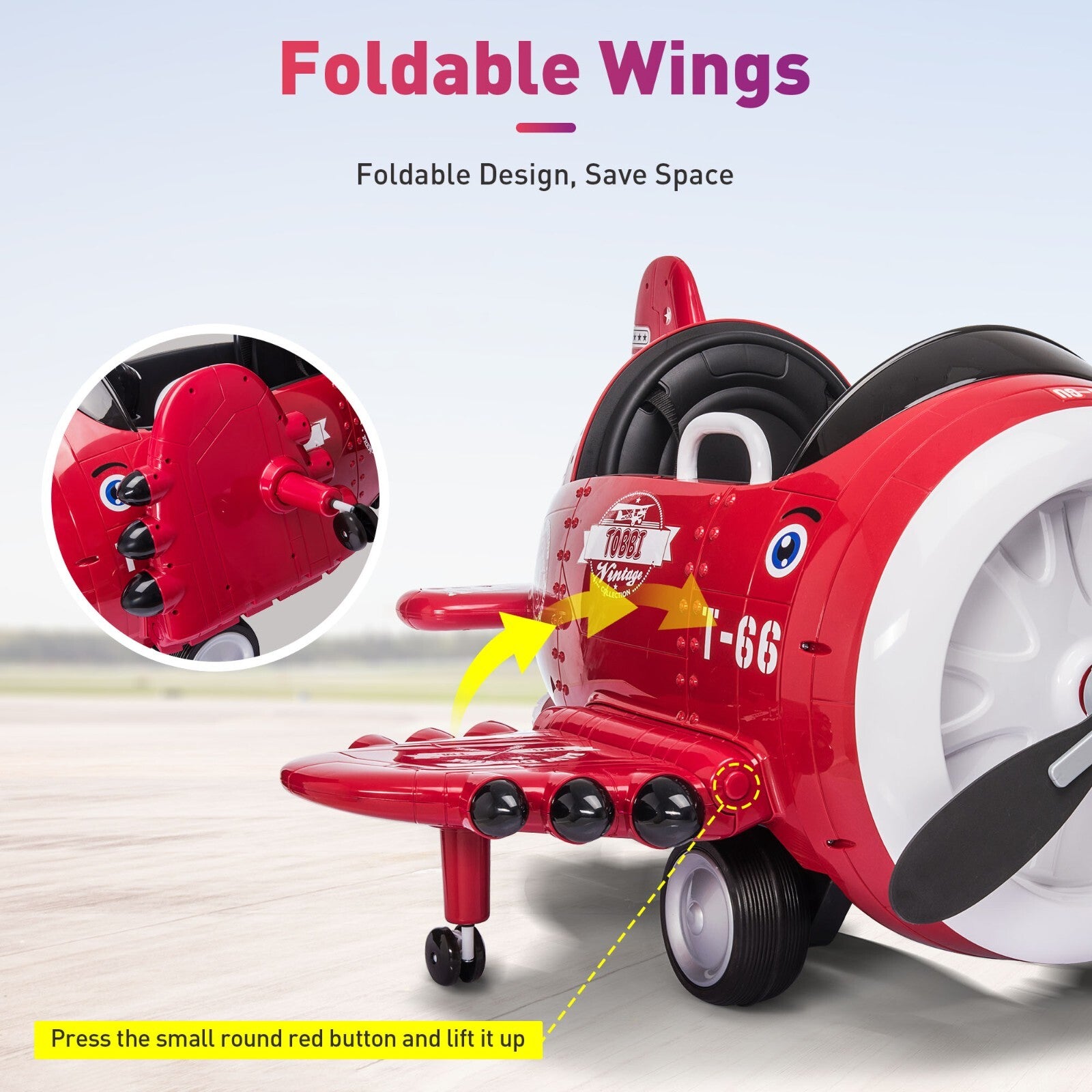 12V Electric Ride-On Airplane with RC and Realistic Sound Effects Trend Times 11