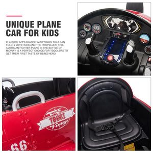 12V Electric Ride-On Airplane with RC and Realistic Sound Effects Trend Times 15