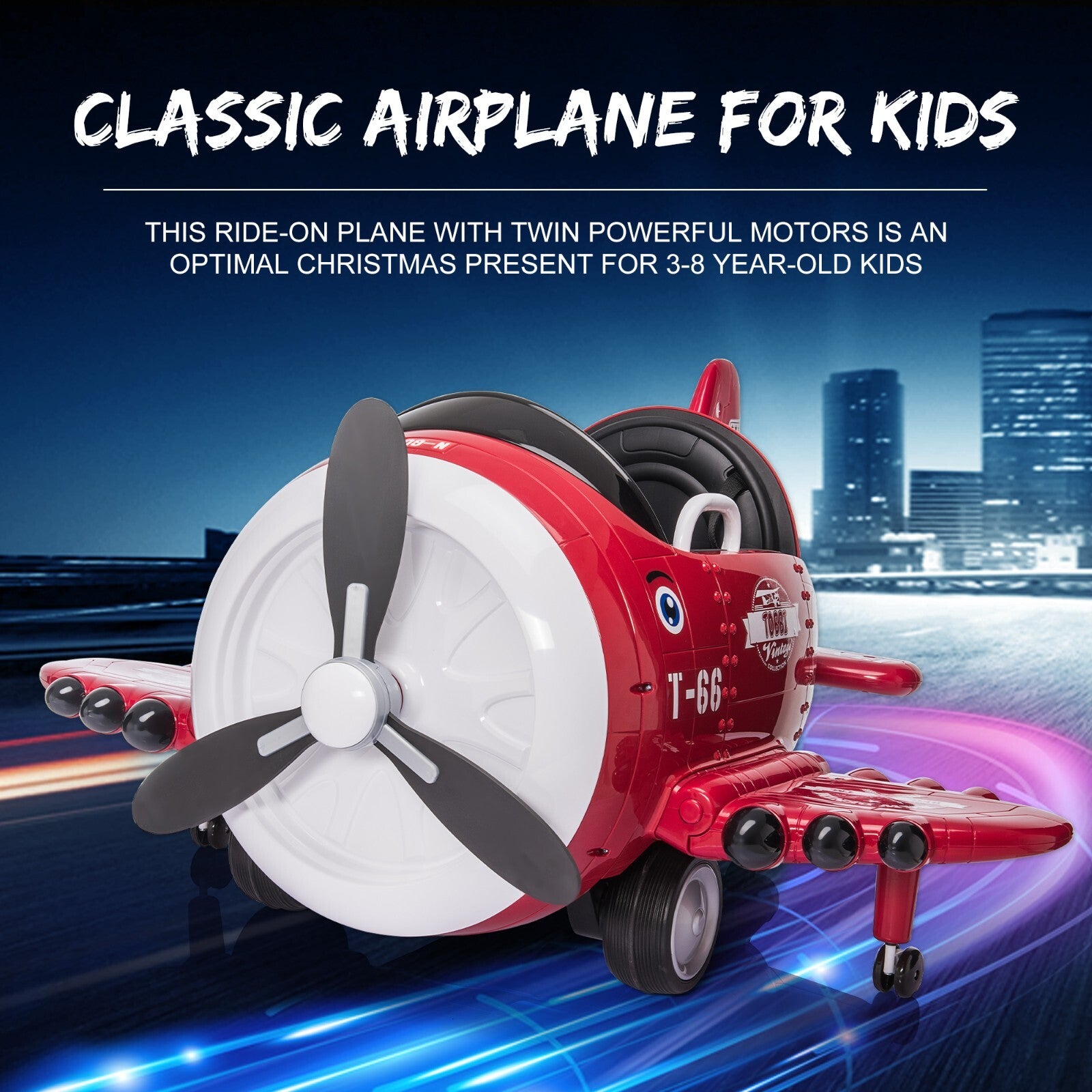 12V Electric Ride-On Airplane with RC and Realistic Sound Effects Trend Times 7