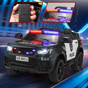 12V Kids Ride-On Police Car with Lights, Sounds, and Remote Control Trend Times 10