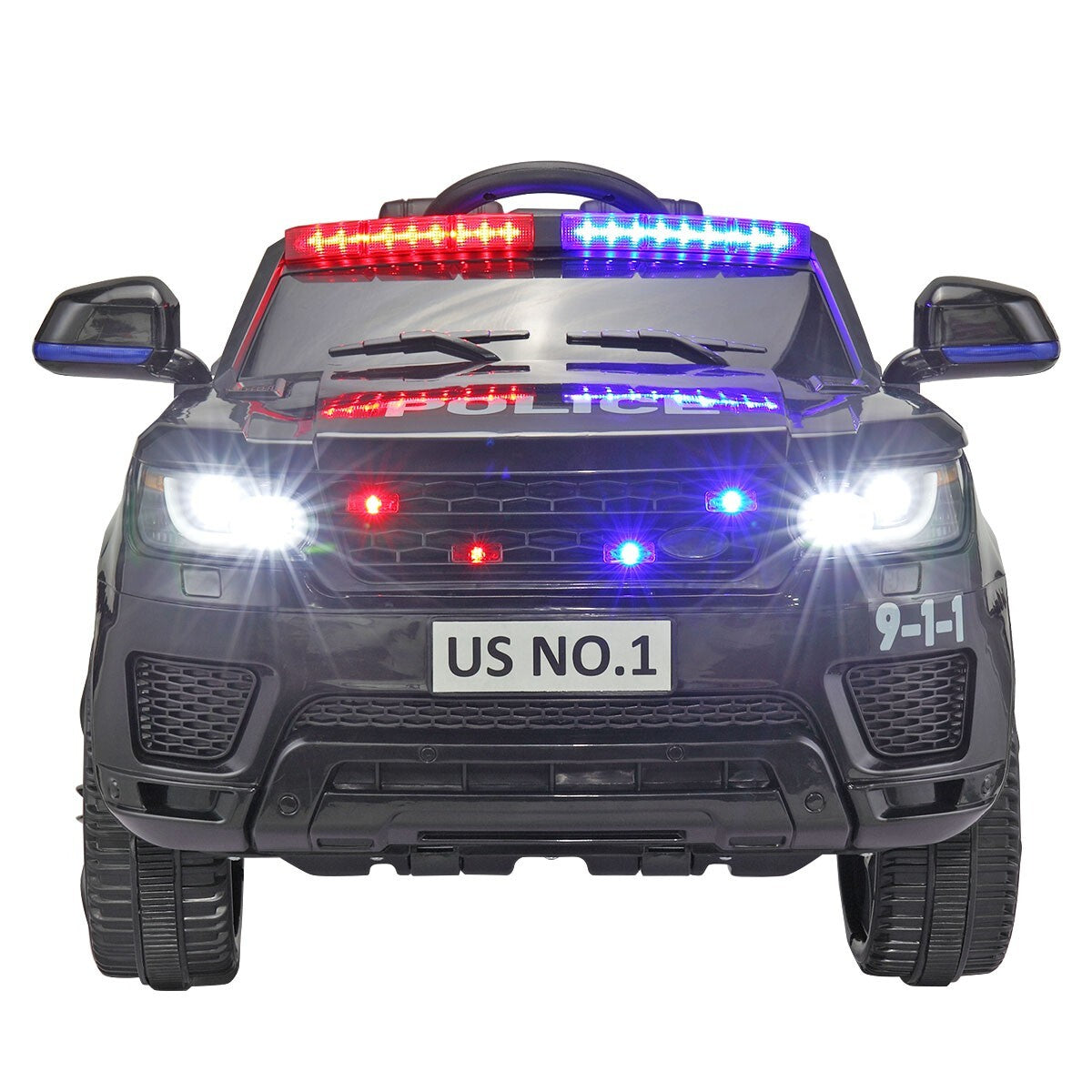 12V Kids Ride-On Police Car with Lights, Sounds, and Remote Control Trend Times 4