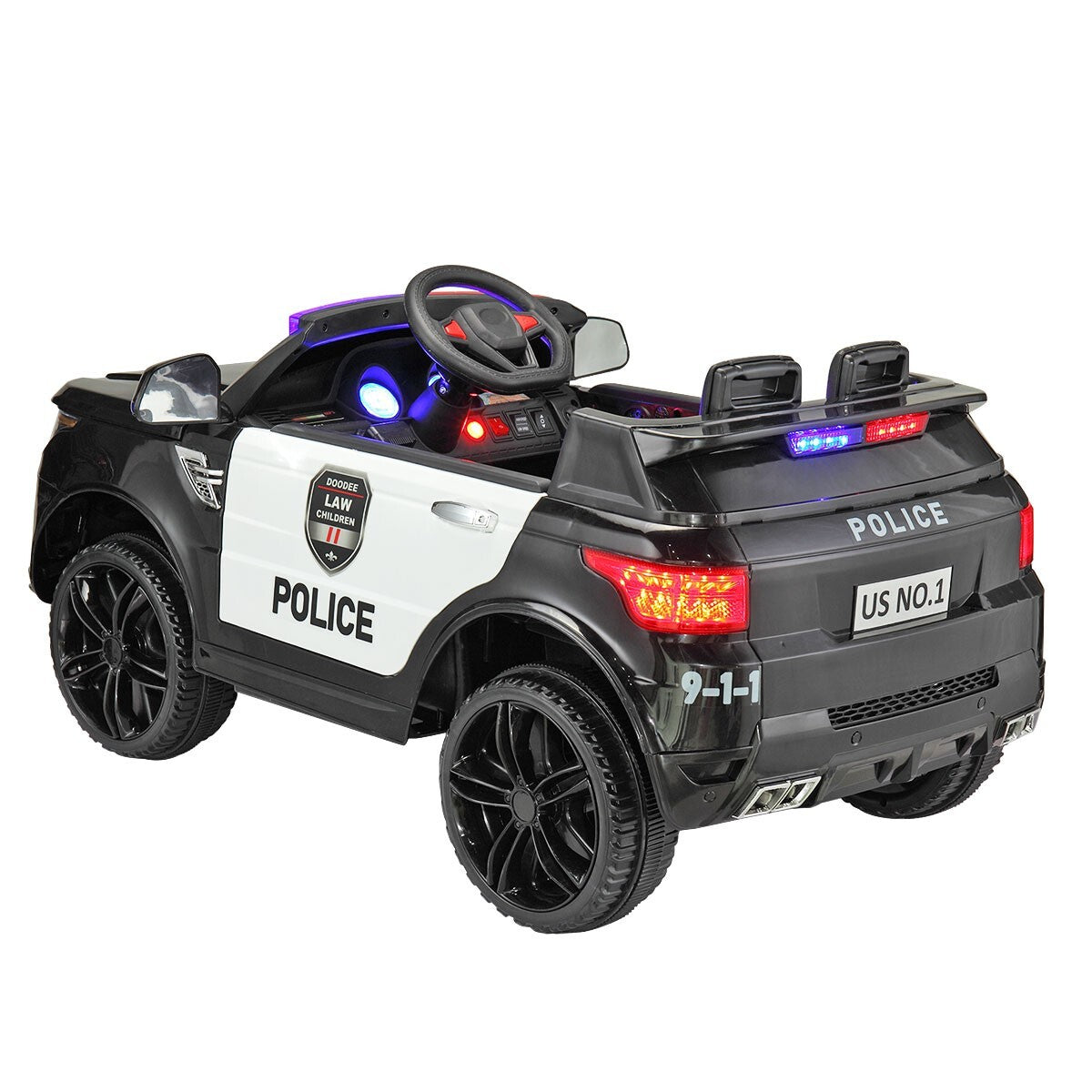 12V Kids Ride-On Police Car with Lights, Sounds, and Remote Control Trend Times 5