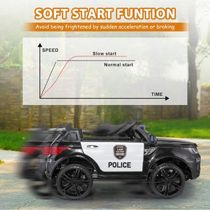 12V Kids Ride-On Police Car with Lights, Sounds, and Remote Control Trend Times 8