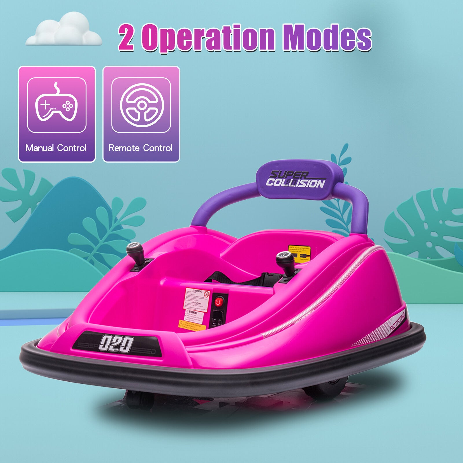 12V Toddler Electric Ride-On Bumper Car with Remote Control and 360° Rotation Trend Times 5