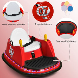 12V Toddler Electric Ride-On Bumper Car Toy with Flashing Lights and Spacious Pedal Area Trend Times 8