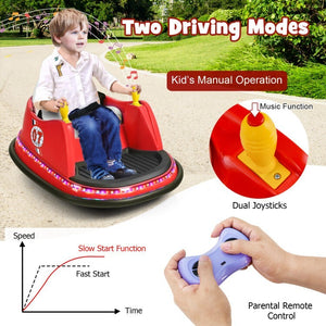 12V Toddler Electric Ride-On Bumper Car Toy with Flashing Lights and Spacious Pedal Area Trend Times 9