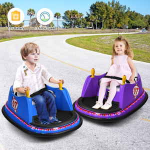 12V Toddler Electric Ride-On Bumper Car Toy with Spacious Pedal Area and Flashing Lights Trend Times 3