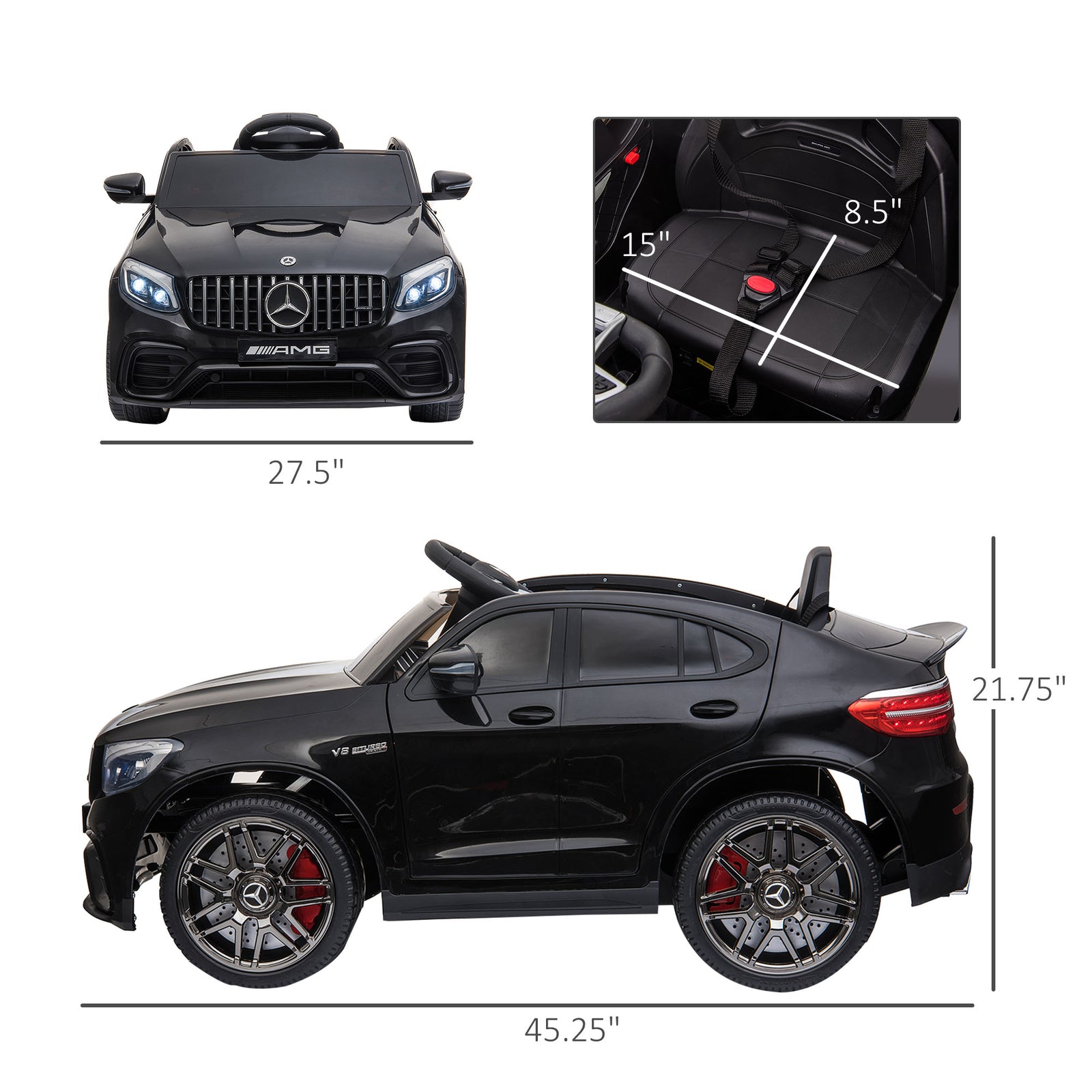 12V Electric Ride-On Car for Toddlers and Kids with Remote Control, 2 Speeds, and MP3 Player Trend Times 2