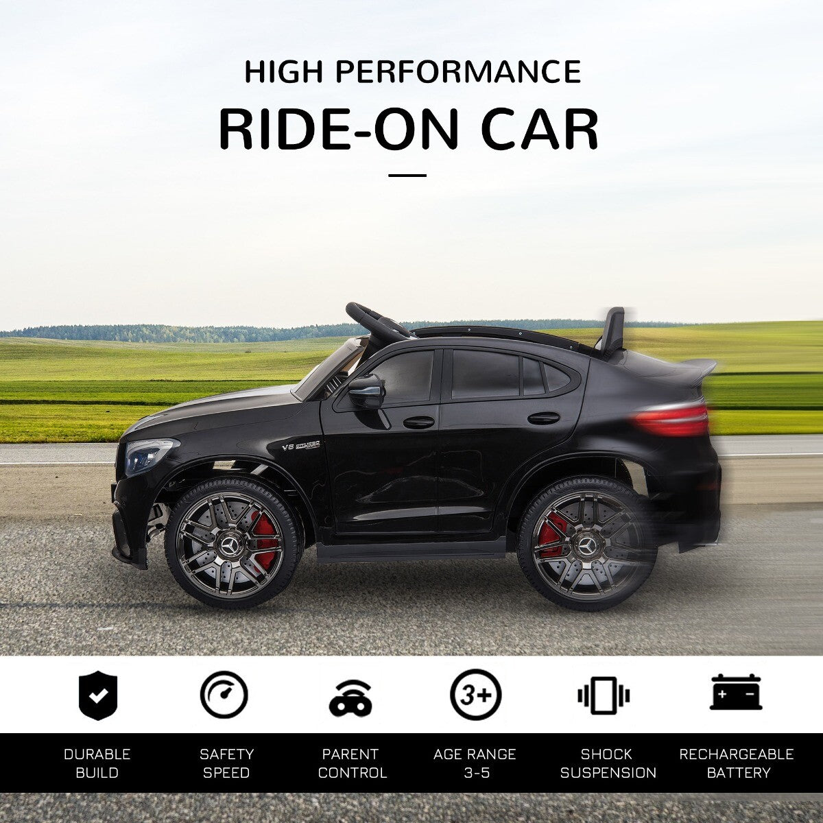 12V Electric Ride-On Car for Toddlers and Kids with Remote Control, 2 Speeds, and MP3 Player Trend Times 3
