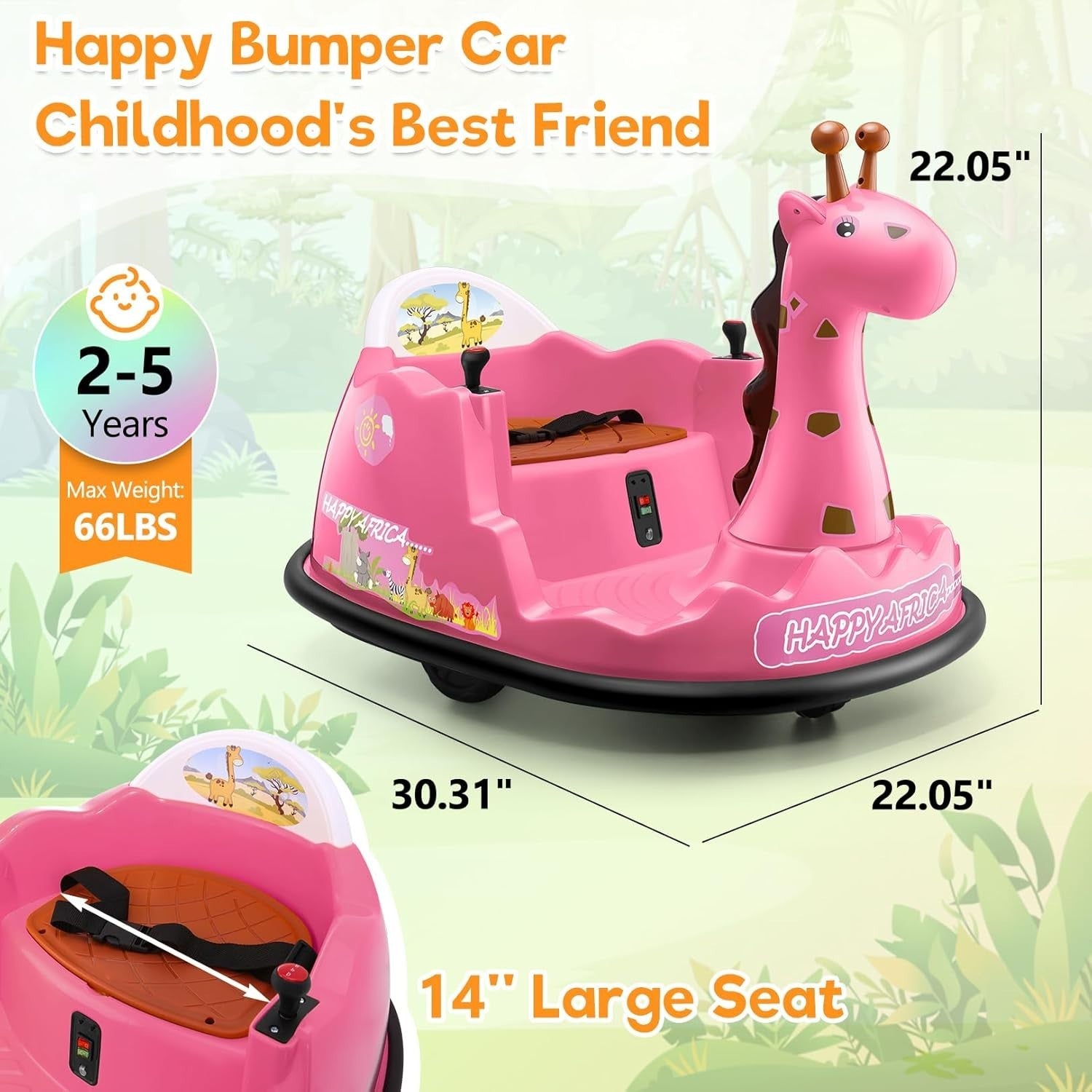12V Electric Toddler Bumper Car with Parental Remote Control for Ages 18 Months to 6 Years Trend Times 1