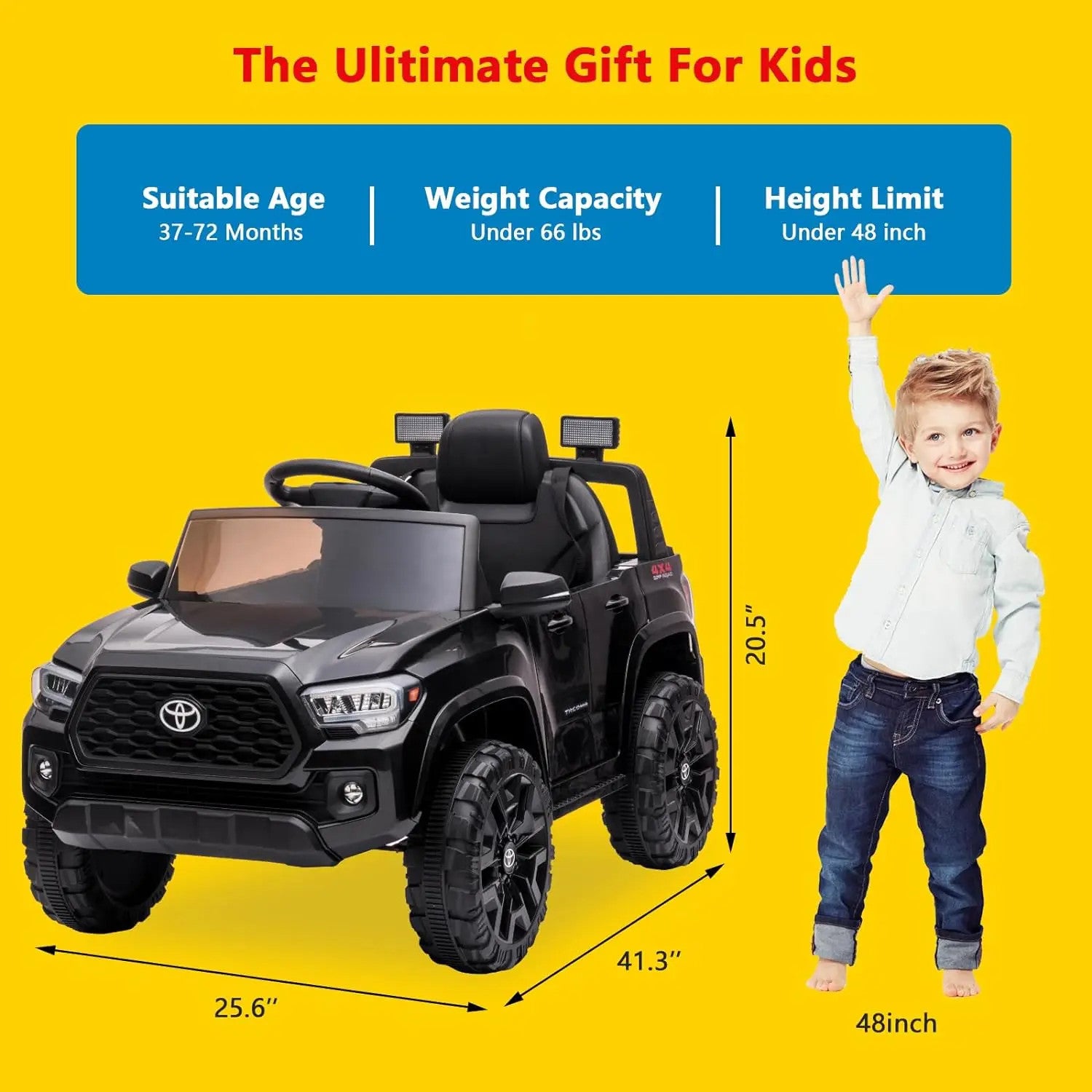 12V Electric Remote Control Truck Toy with LED Lights and 3-Speed Settings Trend Times 2