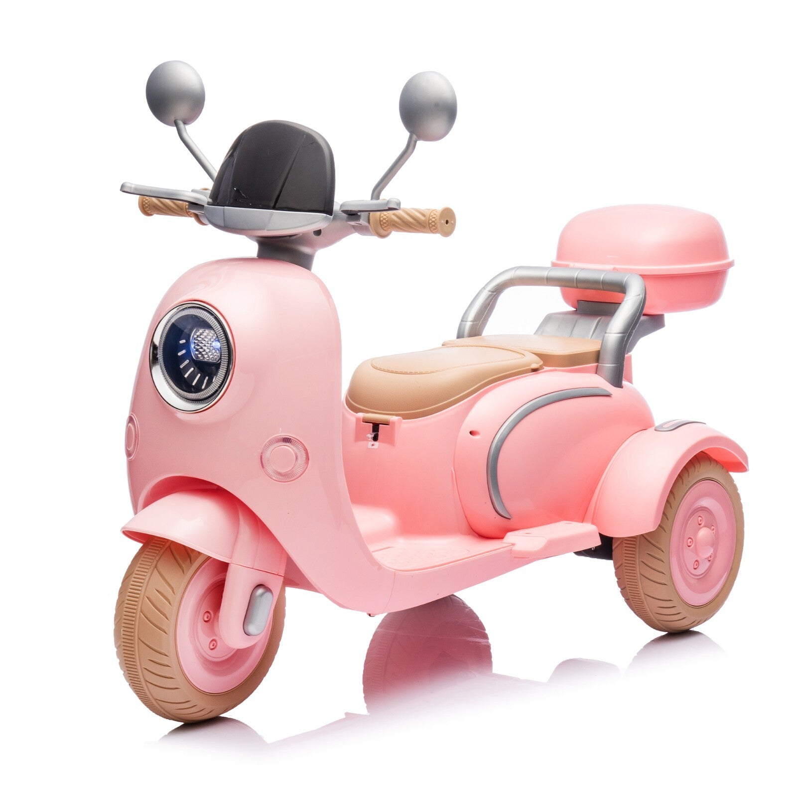 12V Two-Motor Kids Ride-On Electric Two-Seater Motorcycle Pink Level-Up Trend Times 3