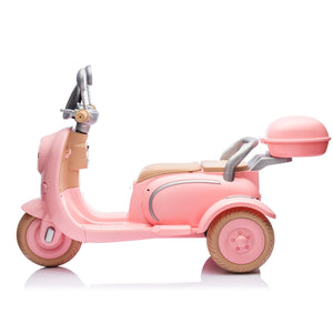 12V Two-Motor Kids Ride-On Electric Two-Seater Motorcycle Pink Level-Up Trend Times 7
