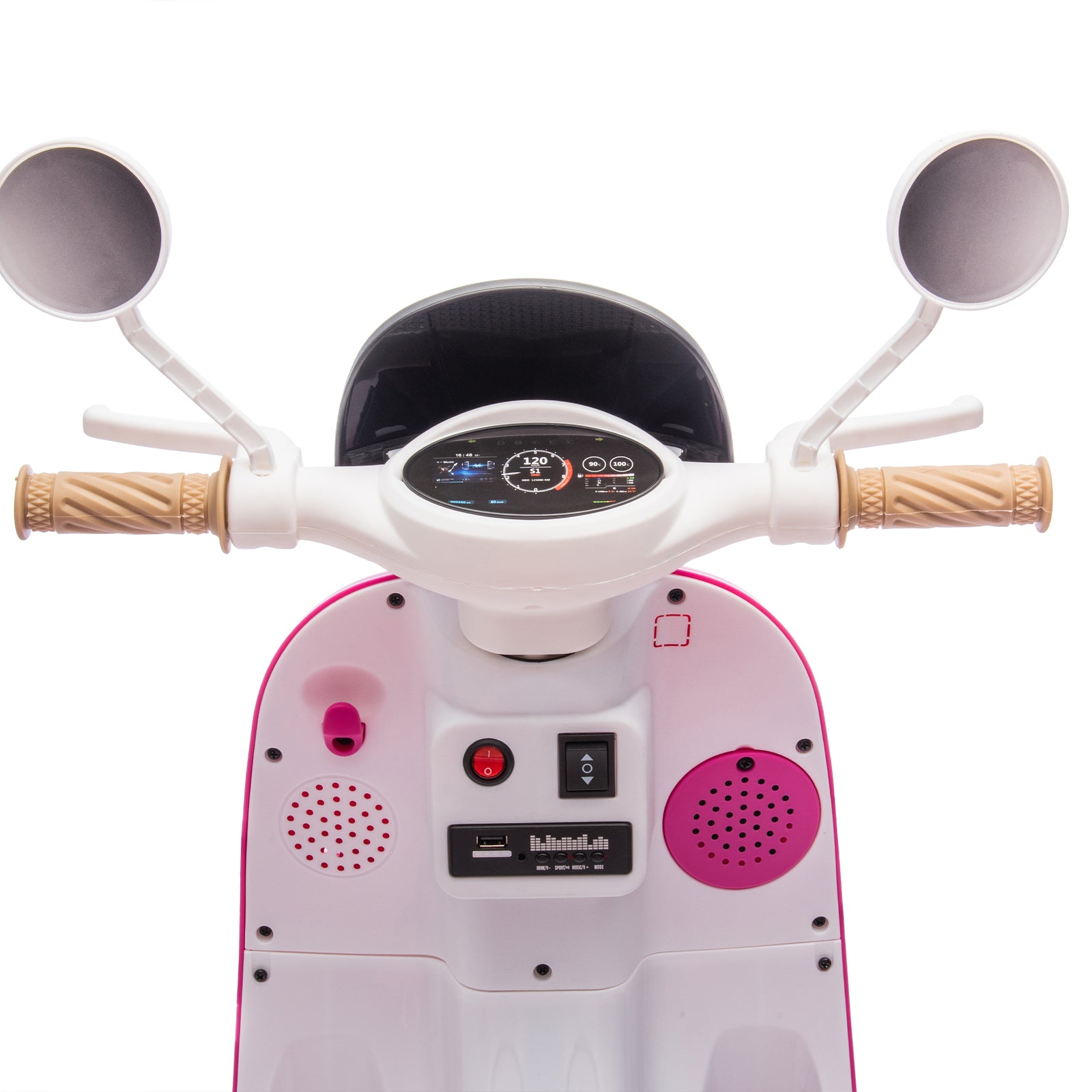 12V Two-Motor Electric Kids Ride-On Level-Up Two-Seater Motorcycle with Three Wheels Trend Times 12