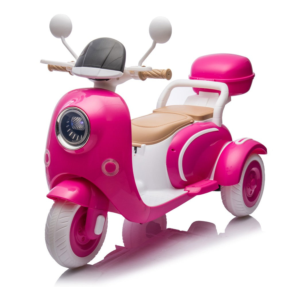 12V Two-Seater Electric Ride-On Motorcycle for Kids with Three Wheels and Slow Speed Mode Trend Times 16