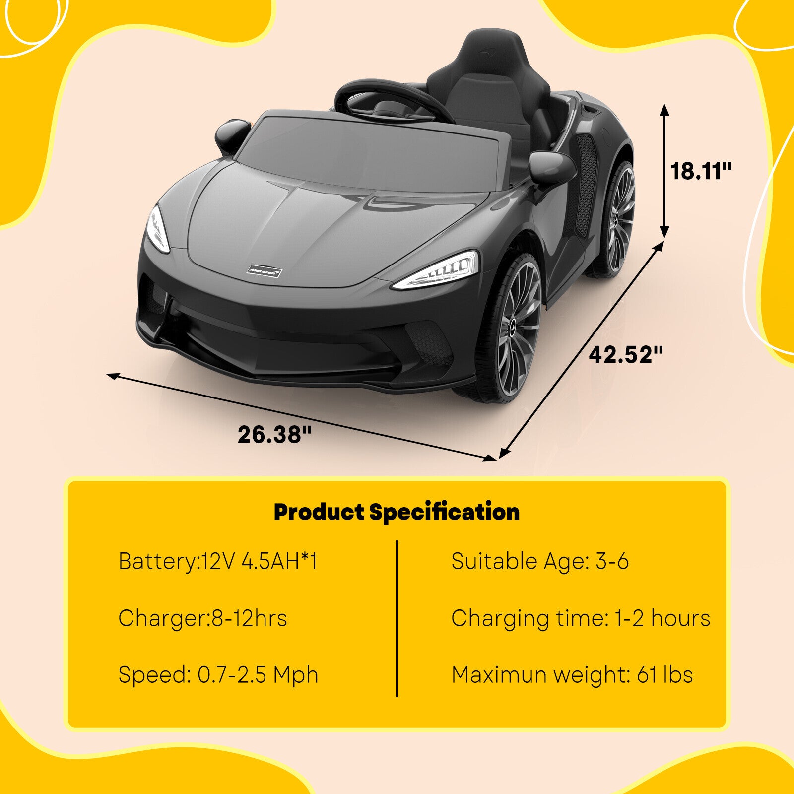 12V Electric Ride-On Car for Kids with Power Wheels and Remote Control Trend Times 10