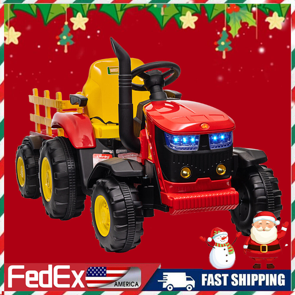 12V Electric Ride-On Tractor Car for Kids with Trailer and Rechargeable Battery Trend Times 0