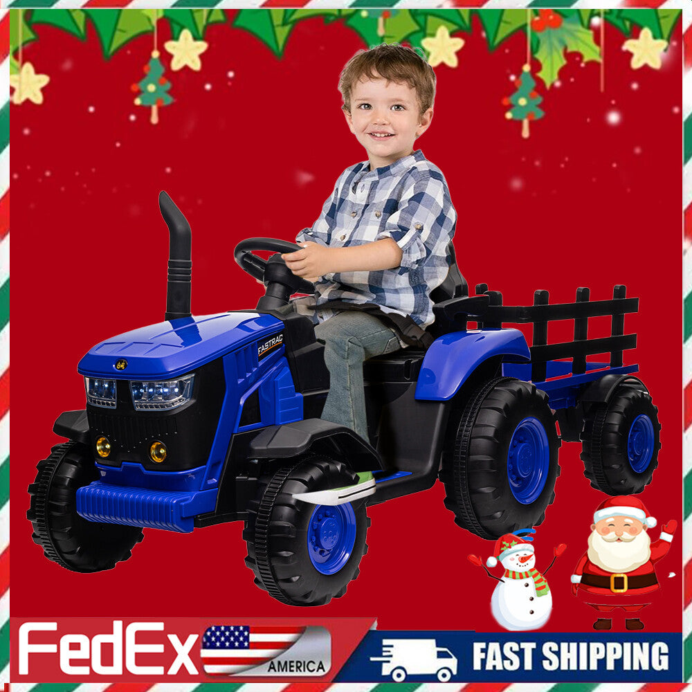 12V Electric Ride-On Tractor Car for Kids with Trailer and Rechargeable Battery Trend Times 9
