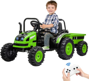 12V Upgraded Electric Ride-On Tractor with Trailer and Remote Control for Kids Trend Times 14