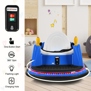 12V Kids Ride-On Bumper Car with 360° Spin and Remote Control - Blue Trend Times 8