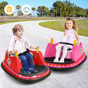 12V Kids Ride-On Bumper Car with 360° Spin and Remote Control, Pink Trend Times 5