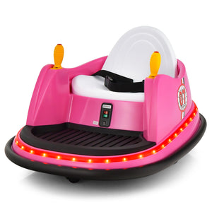 12V Kids Ride-On Bumper Car with 360° Spin and Remote Control, Pink Trend Times Variant 0