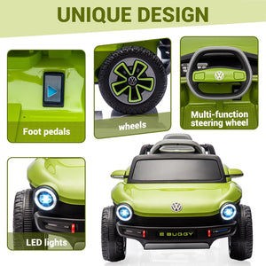 12V VW Beetle Kids Electric Ride-On Car with Remote Control, Lights, Music, and USB Port Trend Times 10