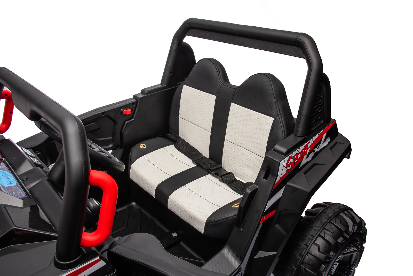12V 7Ah Dual Battery 30W 4-Wheel Drive Kids Ride-On Car with Leather Seat and One-Button Start Forward and Backward Trend Times 21