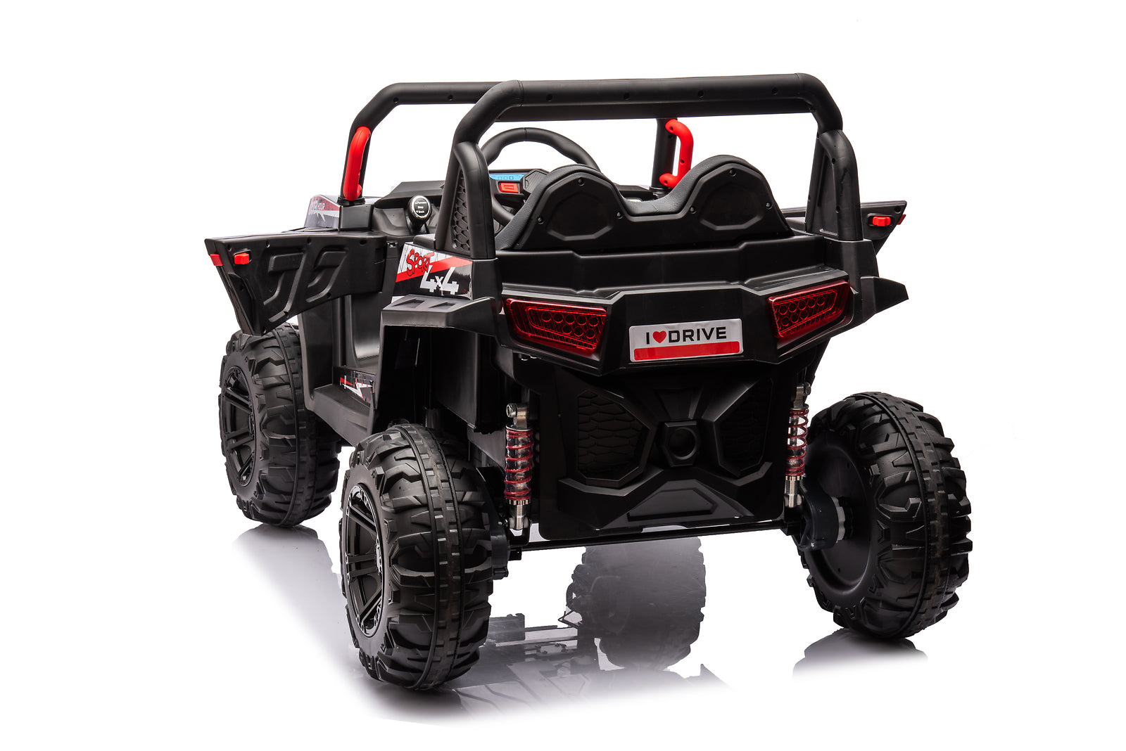 12V 7Ah x2 30W Four-Wheel Drive Kids Ride-On Car with Leather Seat and One-Button Start, Forward and Reverse Trend Times 3