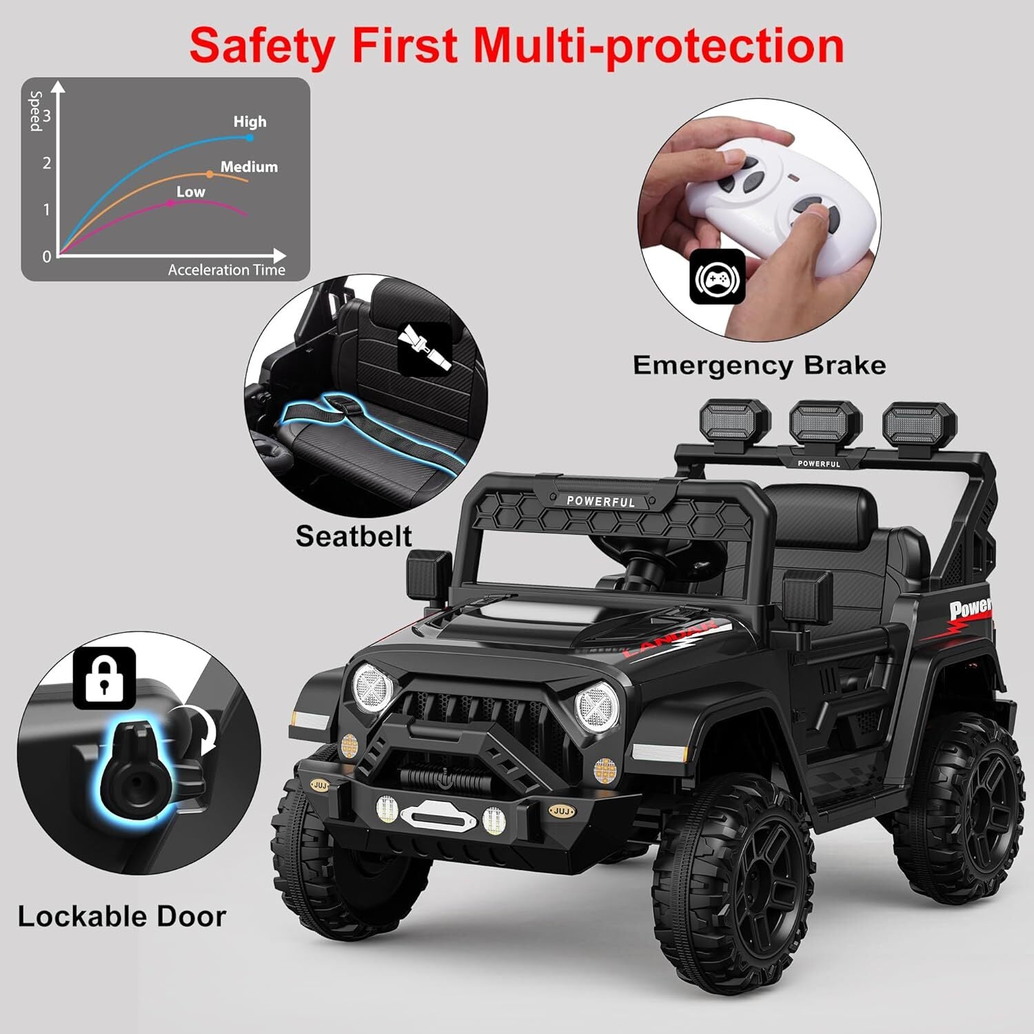 12V 7Ah Electric Kids Ride-On Truck with Dual Power Wheels and Remote Control Trend Times 4