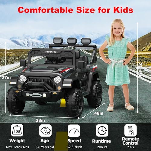 12V 7Ah Electric Kids Ride-On Truck with Dual Power Wheels and Remote Control Trend Times Variant 8