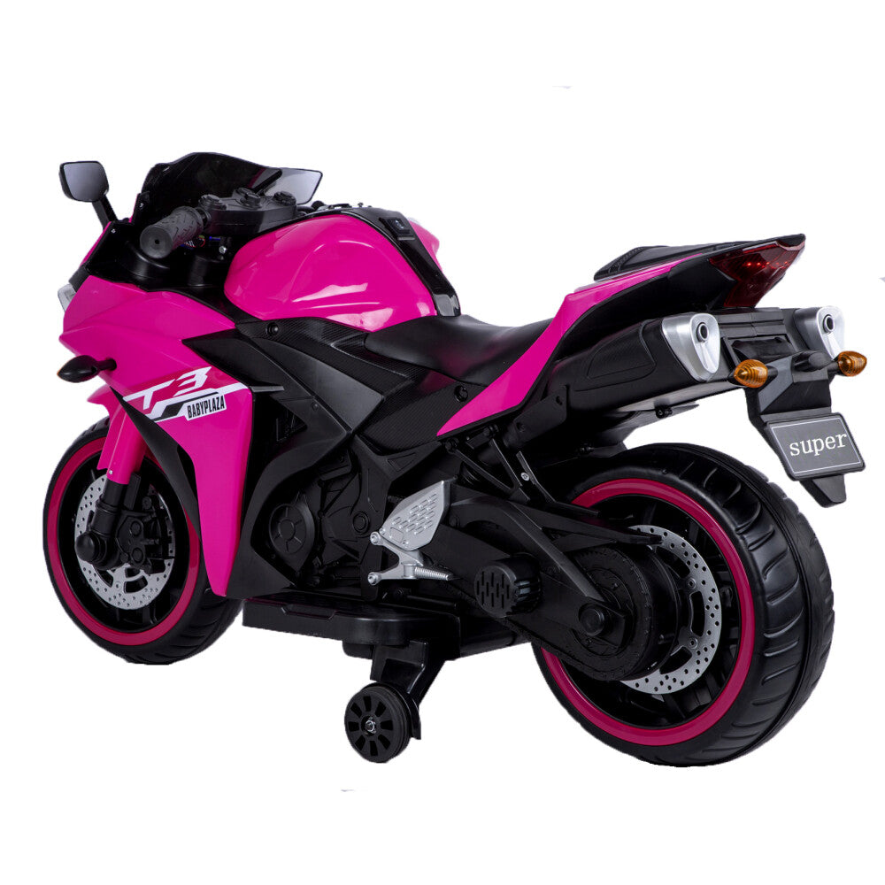 12V 7Ah Kids Ride-On Motorcycle Toy with Training Wheels and Lighting Trend Times 12