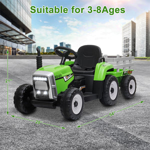 12V Electric Kids Ride On Tractor with Trailer and Remote Control, Battery Powered Toy Vehicle Trend Times 11